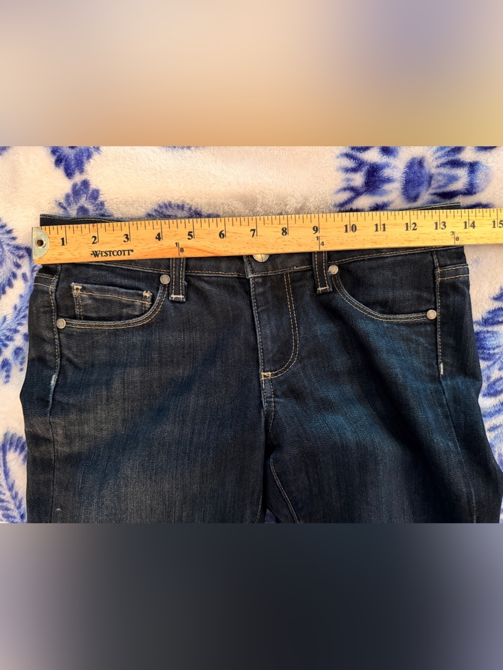PAIGE 24 Lowrise Skyline Cropped Skinny Jeans Dark Wash - Picture 6 of 10